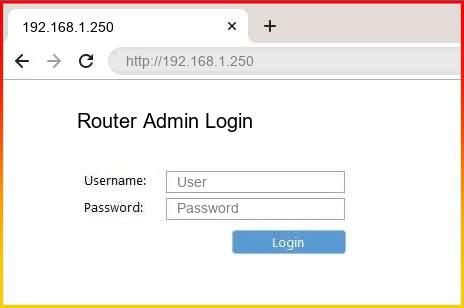 192.168.1.250 login instructions
