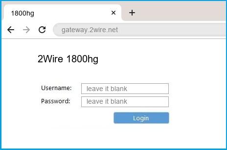 2Wire 1800hg router default login