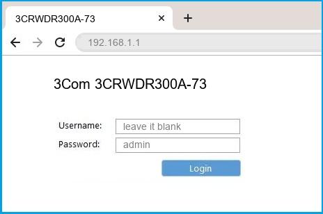 3Com 3CRWDR300A-73 router default login