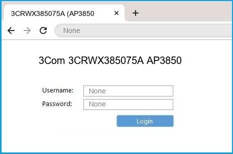 3Com 3CRWX385075A AP3850 router default login