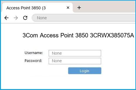 3Com Access Point 3850 3CRWX385075A router default login