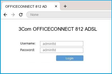 3Com OFFICECONNECT 812 ADSL router default login