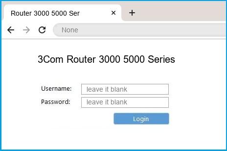 3Com Router 3000 5000 Series router default login