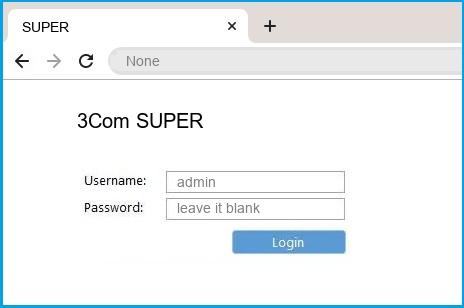 3Com SUPER router default login