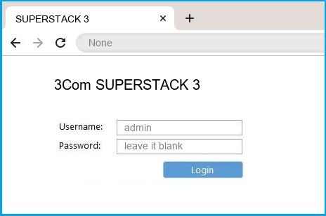 3Com SUPERSTACK 3 router default login
