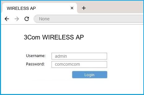 3Com WIRELESS AP router default login