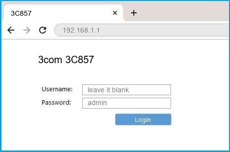 3com 3C857 router default login