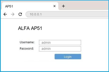 ALFA AP51 router default login