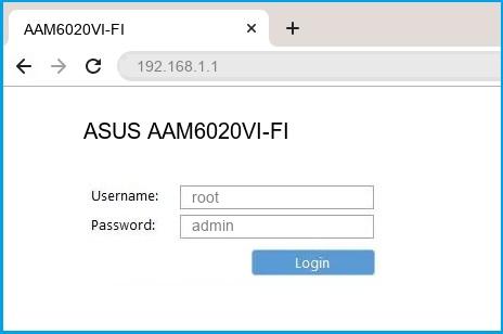 ASUS AAM6020VI-FI router default login