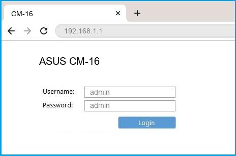 ASUS CM-16 router default login