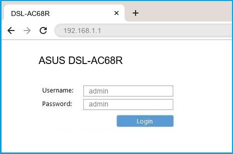 ASUS DSL-AC68R router default login