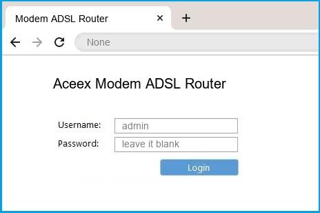 Aceex Modem ADSL Router router default login