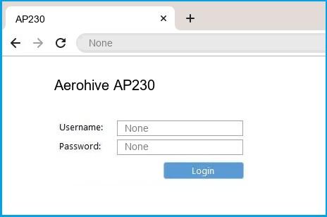 Aerohive AP230 router default login