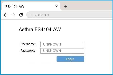 Aethra FS4104-AW router default login