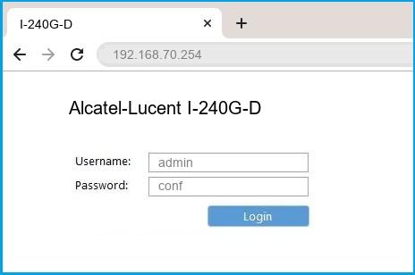 Alcatel-Lucent I-240G-D router default login