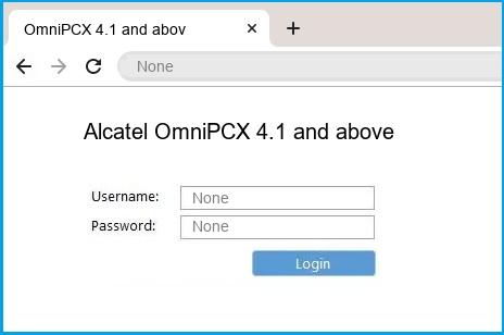 Alcatel OmniPCX 4.1 and above router default login