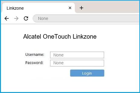 Alcatel OneTouch Linkzone router default login