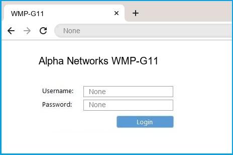 Alpha Networks WMP-G11 router default login
