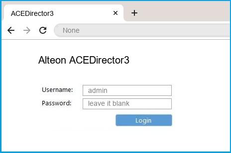 Alteon ACEDirector3 router default login Alteon ACEDirector3 router default login
