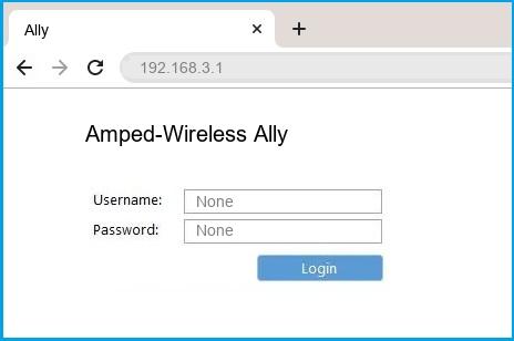 Amped-Wireless Ally router default login