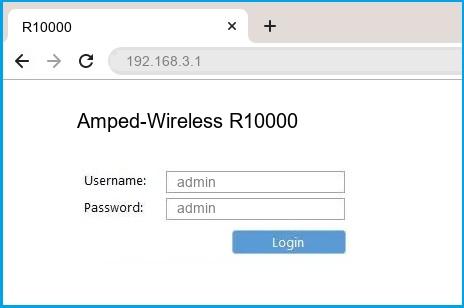 Amped-Wireless R10000 router default login
