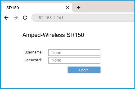 Amped-Wireless SR150 router default login