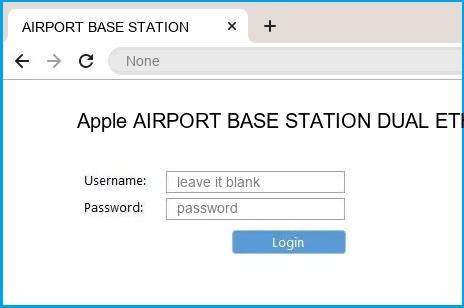 Apple AIRPORT BASE STATION DUAL ETHERNET router default login