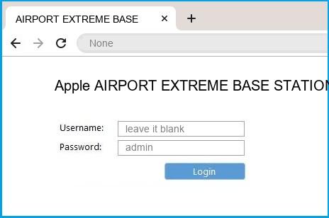 Apple AIRPORT EXTREME BASE STATION router default login