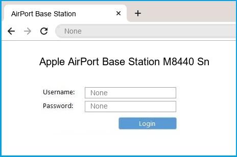 Apple AirPort Base Station M8440 Snow router default login