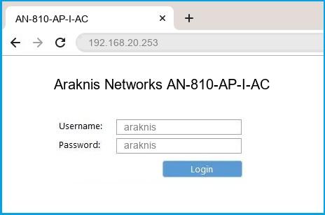 Araknis Networks AN-810-AP-I-AC Router Login and Password