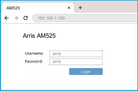 Arris AM525 router default login
