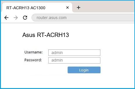 Asus RT-ACRH13 router default login