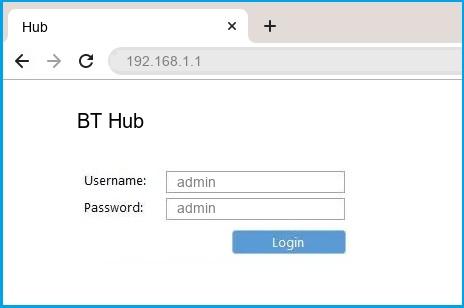 BT Hub router default login