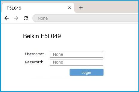 Belkin F5L049 router default login