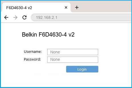 Belkin F6D4630-4 v2 router default login