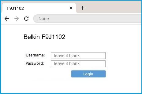Belkin F9J1102 router default login