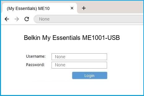 Belkin My Essentials ME1001-USB router default login