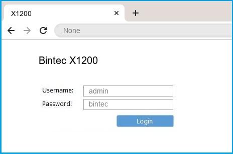 Bintec X1200 router default login