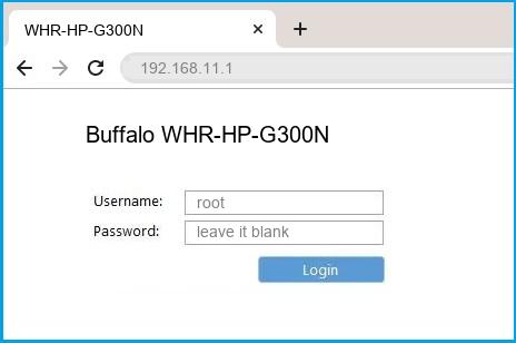 Buffalo WHR-HP-G300N router default login