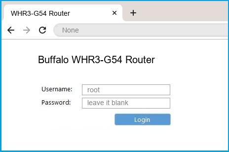 Buffalo WHR3-G54 Router router default login
