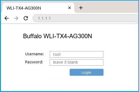 Buffalo WLI-TX4-AG300N Router Login and Password