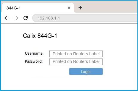 Calix 844G-1 router default login