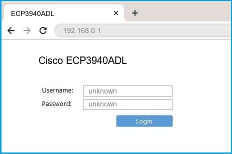 Cisco ECP3940ADL router default login