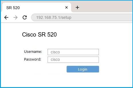Cisco SR 520 router default login