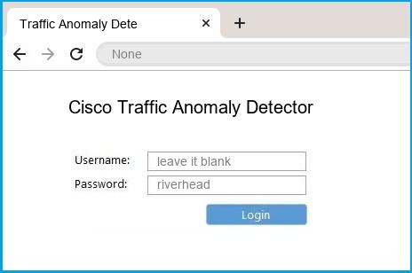 Cisco Traffic Anomaly Detector router default login