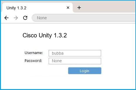 Cisco Unity 1.3.2 router default login