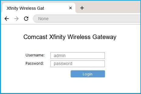 Comcast Xfinity Wireless Gateway router default login