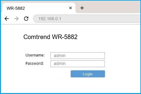 Comtrend WR-5882 router default login