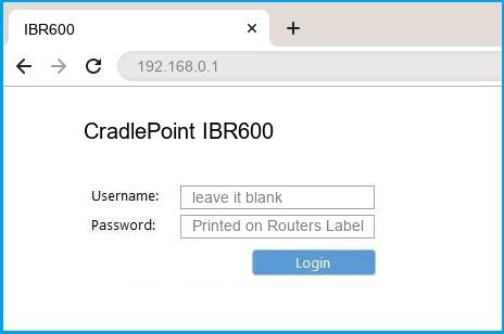 CradlePoint IBR600 router default login