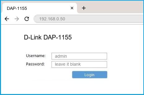 D-Link DAP-1155 router default login